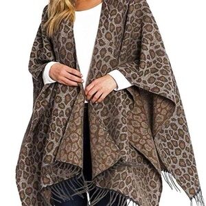 Leopard Print Shawl Wrap